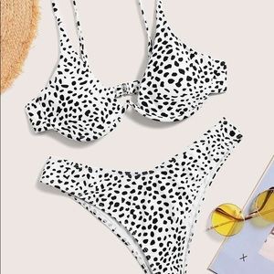 SHEIN dalmation print bikini set